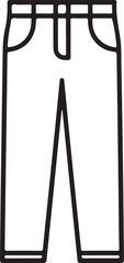 Simple line drawing of classic blue jeans pants