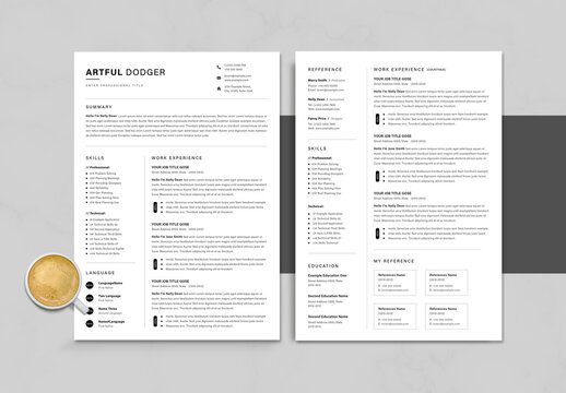 Simple Resume and Cover Letter Layout