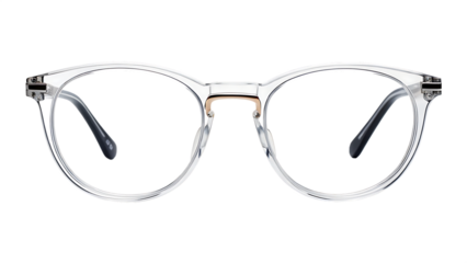Eyeglasses with transparent lenses transparent background