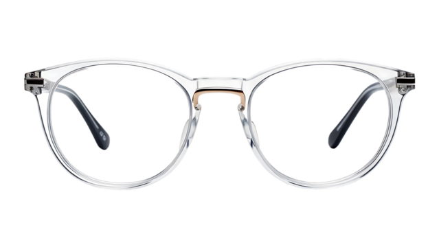 Eyeglasses with transparent lenses transparent background