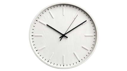 Minimalist wall clock with no numbers transparent background