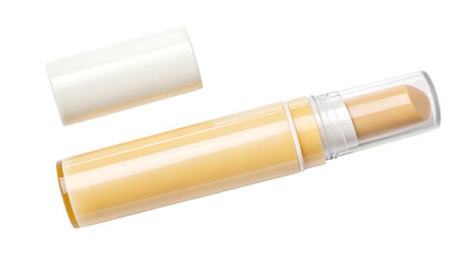 Lip balm stick with cap off transparent background