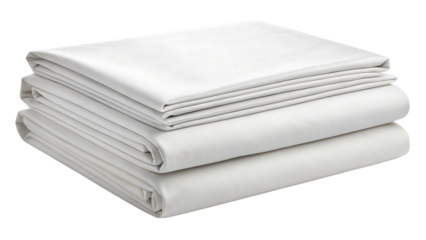 Folded bedsheet with cotton texture transparent background