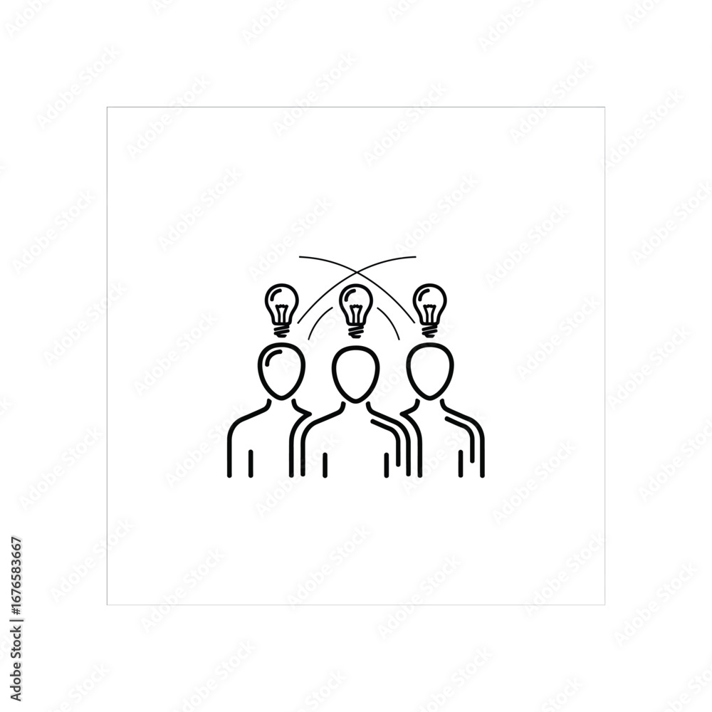 Poster collaboration of brilliance: an emblem of brainstorming, capturing the essence of a dynamic team uni