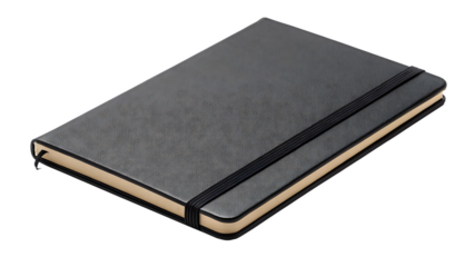 Notebook with elastic band transparent background
