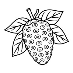 A noni fruit illustration vector style coloring page