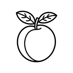 A apricot fruit illustration vector style coloring page