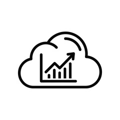 Cloud-Based Growth: A clean, vector-style graphic showcases a rising financial chart enveloped within a cloud, symbolizing data-driven progress and upward trends in business.