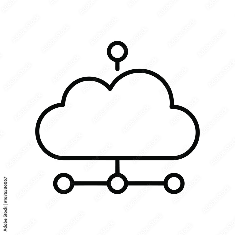 Poster cloud computing network icon