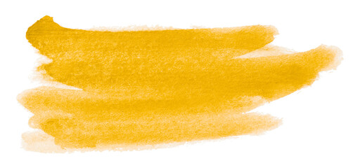 yellow watercolor background. Artistic hand paint. Isolated on transparent background.