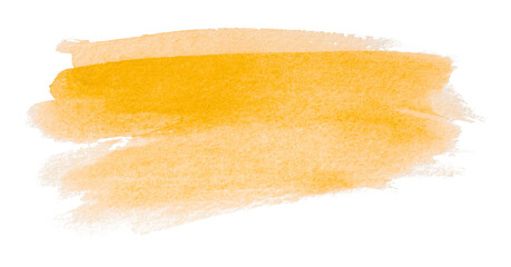 yellow watercolor background. Artistic hand paint. Isolated on transparent background.