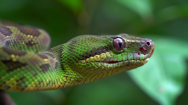 Green Tree Python Close-Up Serene Eye & Scaled Beauty