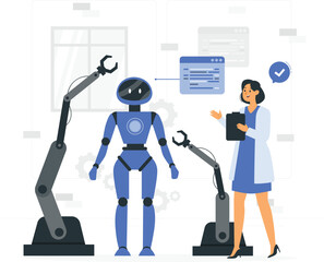 People collaborating to build a friendly robot companion