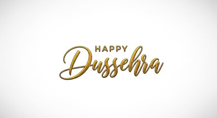 "Elegant Calligraphy Happy Dussehra Greeting – Minimalist Black Script on White Background",
