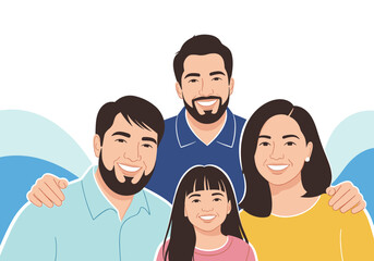 Obraz premium A happy family portrait with diverse members celebrating togetherness and love