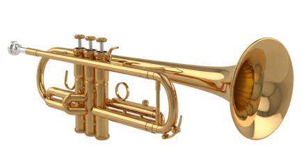 Golden Trumpet Isolated Black Background