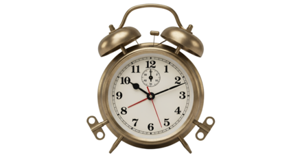 Golden Alarm Clock Time Management Concept