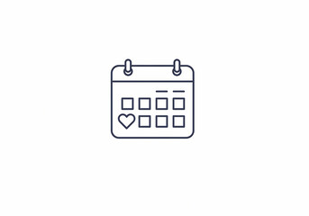 Minimalist Calendar Icon Schedule Planning and Organization on transparent background