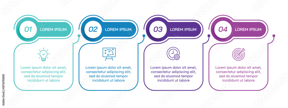 Aufkleber steps business data visualization timeline process infographic template design with icons
