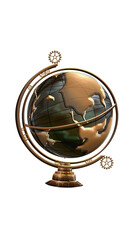 golden globe on white background