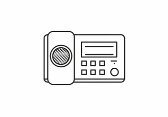 Fototapeta premium Classic Desk Phone Simple Icon Illustration for Communication Technology on transparent background