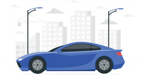 Dynamic sports car illustration with vibrant colors