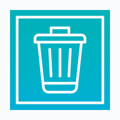 Recycle Bin Sign Vector Icon, Isolated Vector Silhouette Gradient Style Icon,