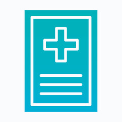 Obraz premium Hospital Signboard, Medical Icon Sign Vector Icon, Isolated Vector Silhouette Gradient Style Icon,