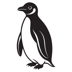 Naklejka premium A black silhouette of a penguin vector