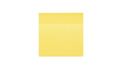 Minimalist Yellow Sticky Note Isolated on White Background for Reminders and Notes