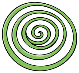 Naklejka premium Hypnotic Green and White Swirl, Concentric Circle Design, Cartoonish Vortex Pattern, Illusion