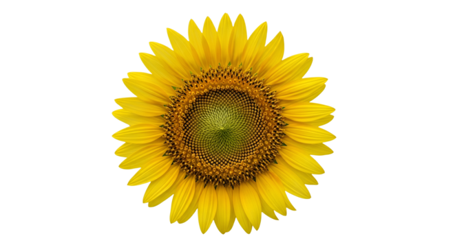Bright Yellow Sunflower Head on Black Background