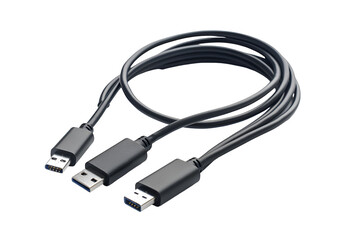 Two USB-C cables coiled technology connection data transfer