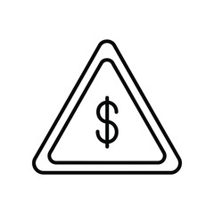 Economic Caution Alert: A stark triangular warning sign displaying a dollar symbol, signifying financial awareness and a reminder to make considered choices.