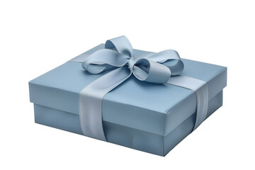 Elegant Light Blue Gift Box with Satin Ribbon