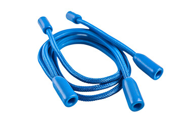 Blue elastic cord with plastic tips eyewear retainer
