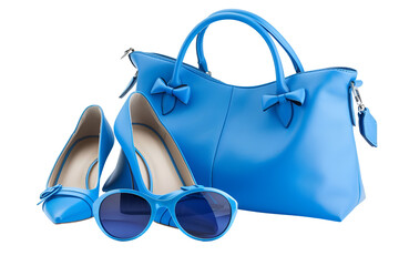 Stylish Blue Handbag Heels Sunglasses Fashion Accessories