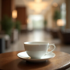 Tea Cup on Wooden Table