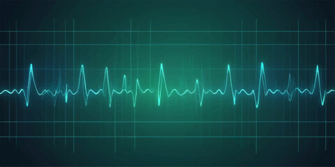 Medical monitor showing an EKG heartbeat on a green graph, illustrating a cardio pulse and health rate