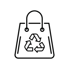 Eco-Friendly Shopping Bag: A minimalist illustration of an eco-conscious shopping bag, featuring the universal recycling symbol, embodies a commitment to sustainability and environmental stewardship.