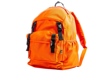 Bright Orange Backpack Stylish Design Black Accents