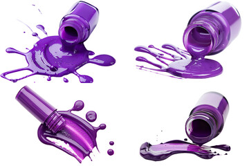 Purple Nail Polish Spills and Splashes Abstract Art