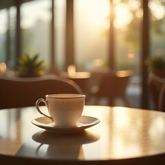 Fototapeta premium Tea Cup on Wooden Table
