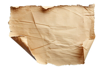 Crumpled brown paper texture old torn edges