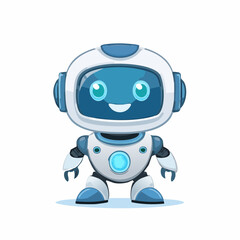 Fototapeta premium Cute Cartoon Robot Character Illustration Friendly AI for Kids