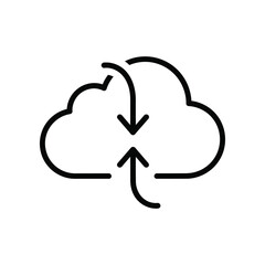 Cloud Synchronization Icon: An elegant and minimalist icon depicts data transfer and synchronization, a visual metaphor for seamless and secure data exchange