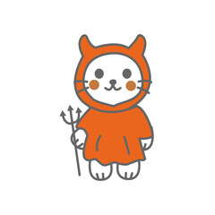 cute cartoon animal character in Halloween costume