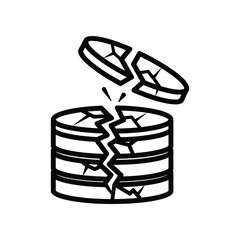 Data Breach: A visual representation of data loss, with a cracked database signifying the critical security issue.