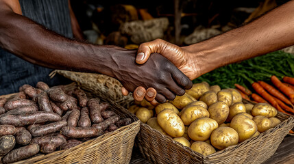 Trade market where survivors barter supplies and services no currency system essential goods exchange community economics