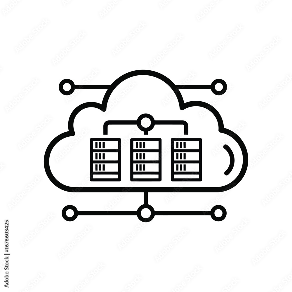 Poster cloud data storage icon: this modern icon captures the essence of seamless data management, where se